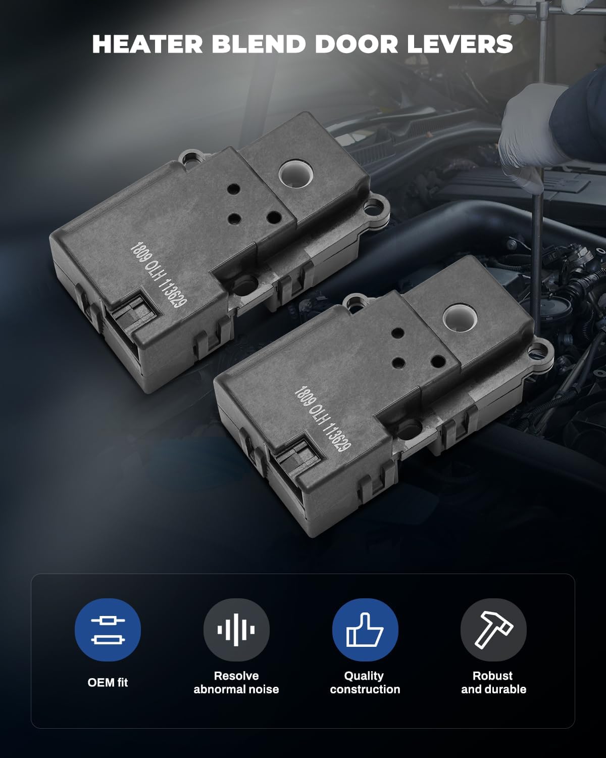 LUJUNTEC 2PCS Blend Door Actuator Replaces 604-130 Replacement For 2002-2006 for Chevy Trailblazer EXT 2002-2006 for GMC Envoy XL, Air Door Actuator, HVAC Blend Control Actuator
