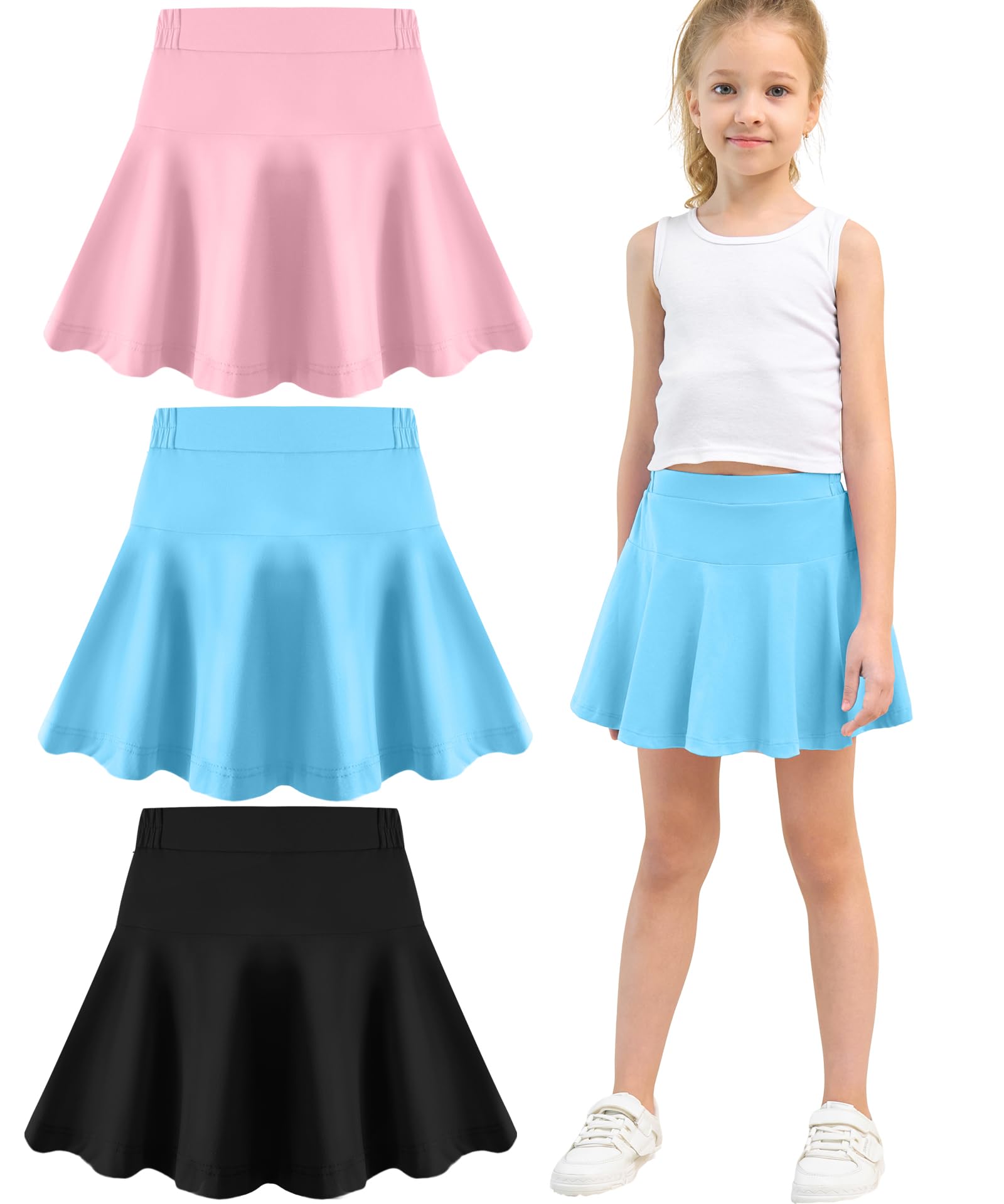Toddler Skirt Little Girls Athletic Uniform Skorts Golf Outfit Cheer Tennis Skirts with Shorts