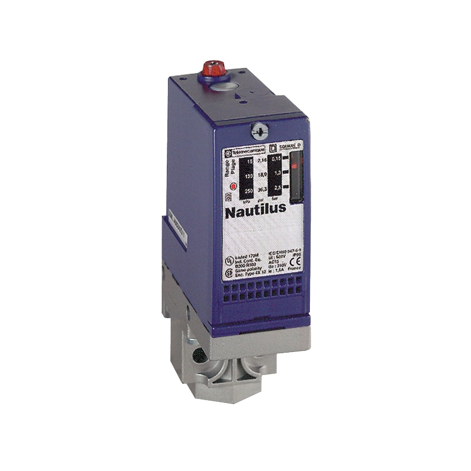 Telemecanique Sensors Pressure Sensor, 0.4bar Min, 4bar Max, Relay Output, Differential Reading