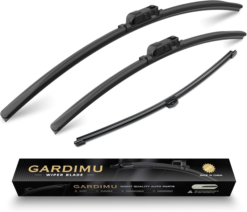 Palhetas do limpador de para-brisa dianteiro e traseiro GARDIMU para Porsche Cayenne 2019–2025 – 3 unidades