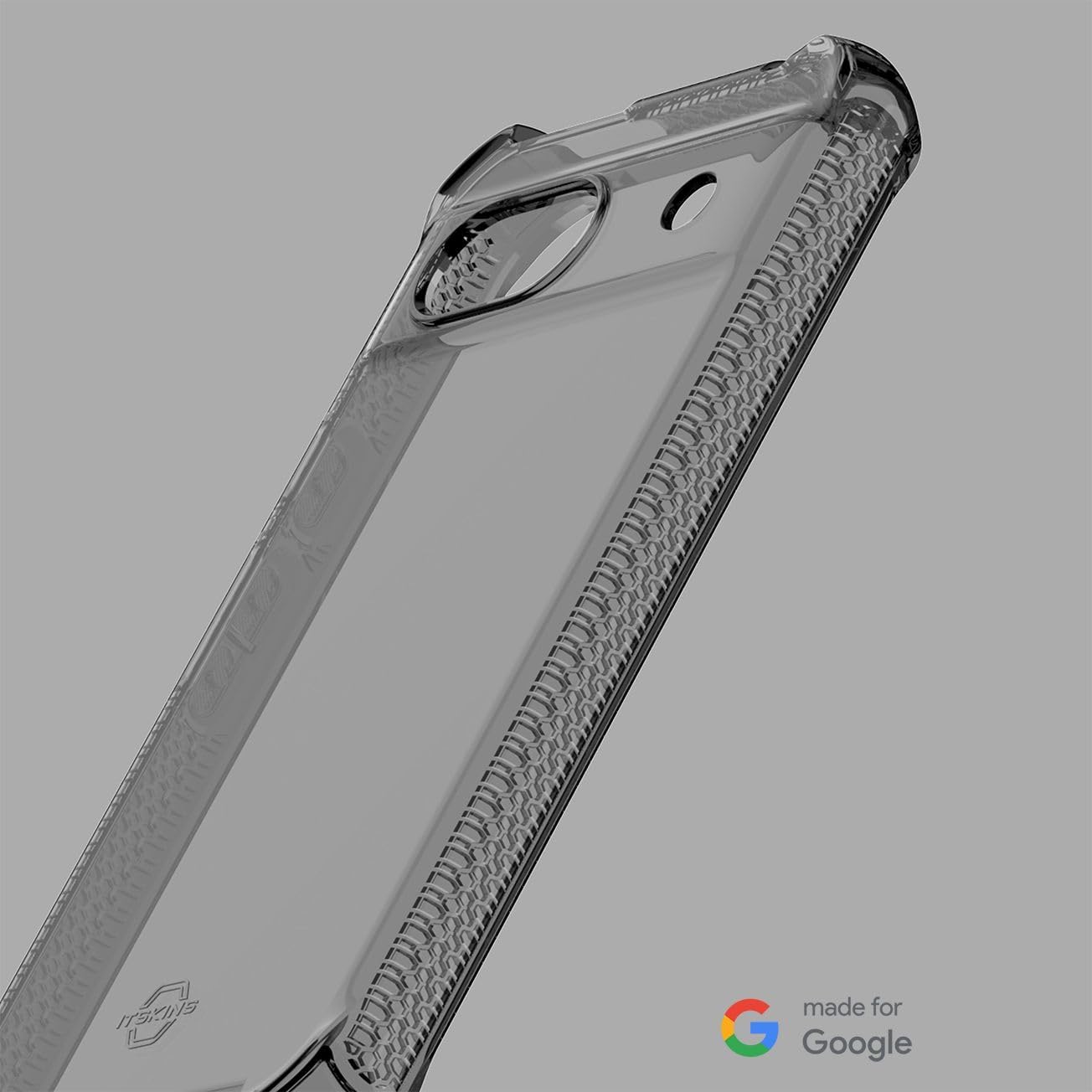 ITSKINS Spectrum R // Clear for Google Pixel 8a - Ultra Hybrid Case Designed, Anti-Yellowing and Protective Military Shockproof Cover, Slim Clear Phone Case - Smoke
