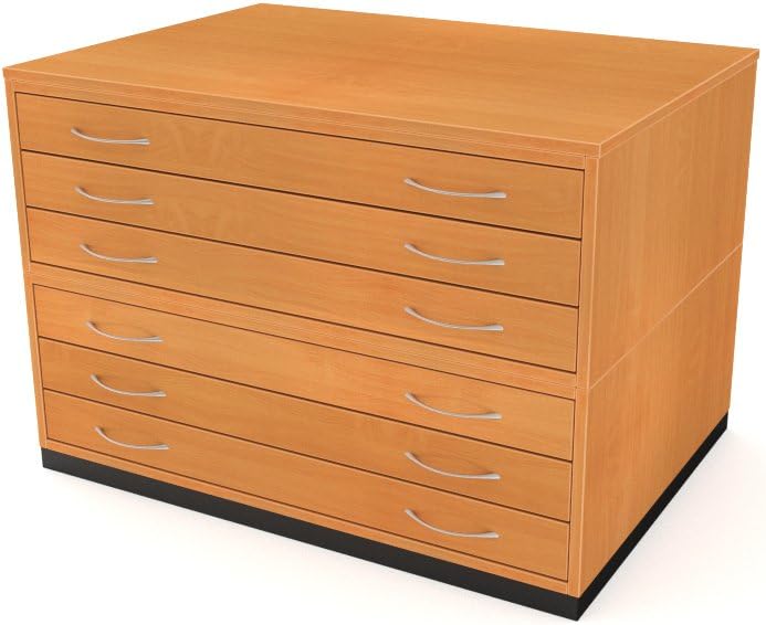 Heavy Duty & Modern Traditional A1 6 Drawer Plan Chest Beech Paper