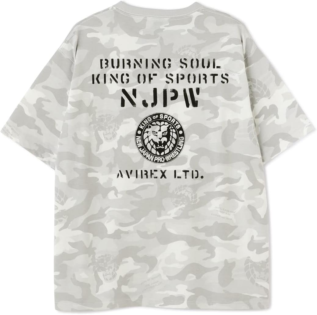 Amazon | [アヴィレックス] 新日本プロレス 半袖 カモフラージュ T