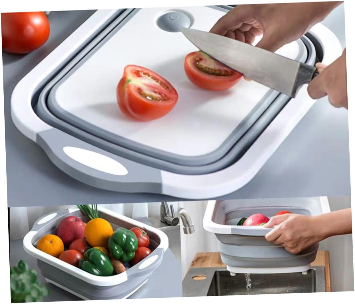 Multifunctional Collapsible Sink Basin Foldable Dish Drainer Holder with Mesh Hole for Kitchen Utensils Space-Saving Design for RV and Camping