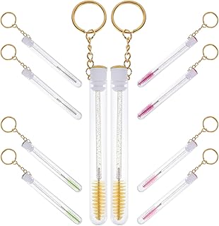 10pcs Eyelash Brush with Test Tube Keychain S...