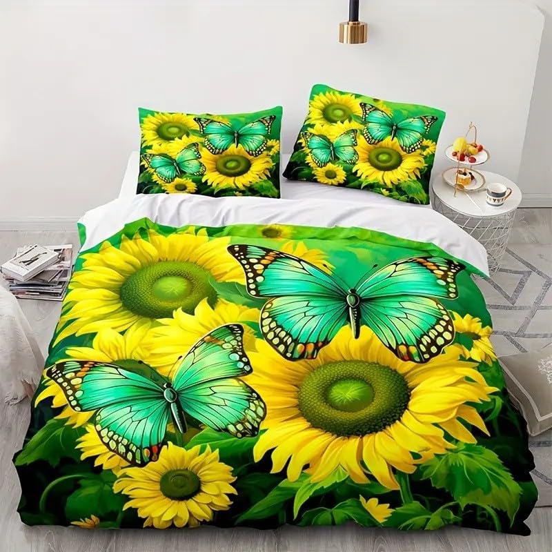 Linge de lit 2 personnes tournesol pour finir avec les couettes qui glissent du lit