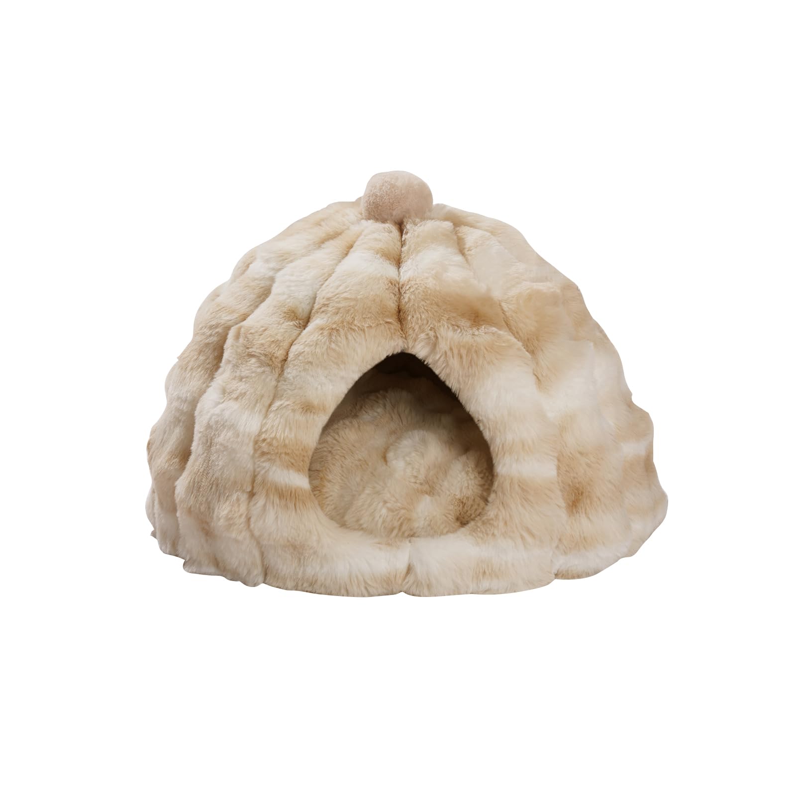 Galatée Cat Cave Bed, Soft And Warm Cat House, Dog Bed With Removable Washable Cushioned Pillow, Cute Pet Tent, Comfortable Pet Nest(S, Light Brown)
