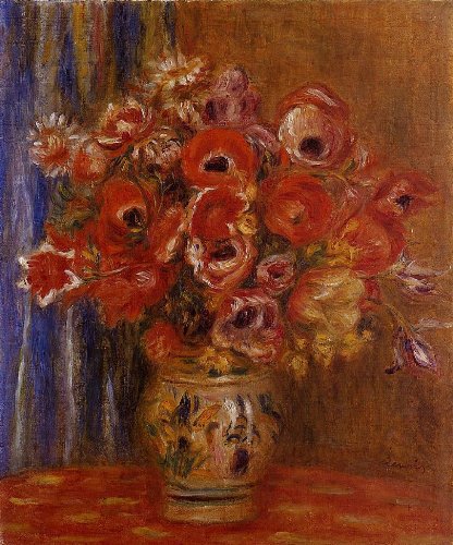 Póster de flores Renoir en lienzo resistente para tapar imperfecciones de pared
