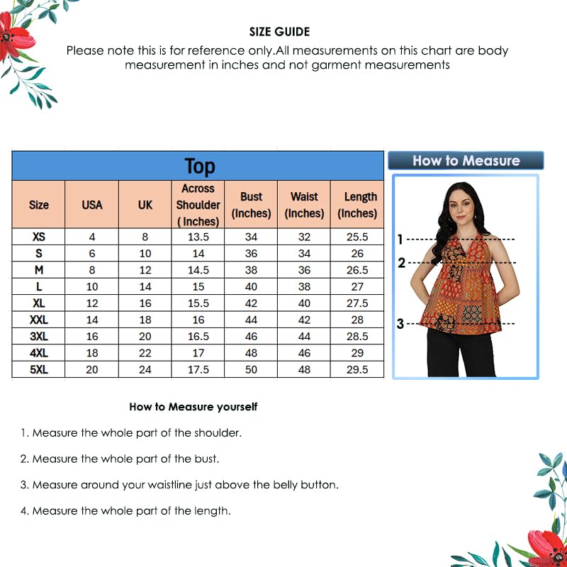 Image of Yash Gallery Women's Multi Cambric Cotton Printed Halter Neck Sleeveless Top