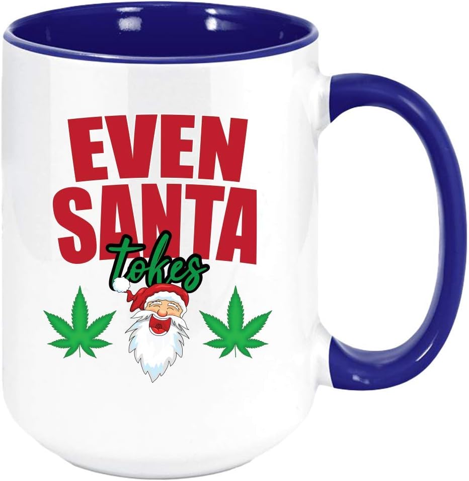 Santa Claus Stoned 420 Colored Christmas Coffee Mug