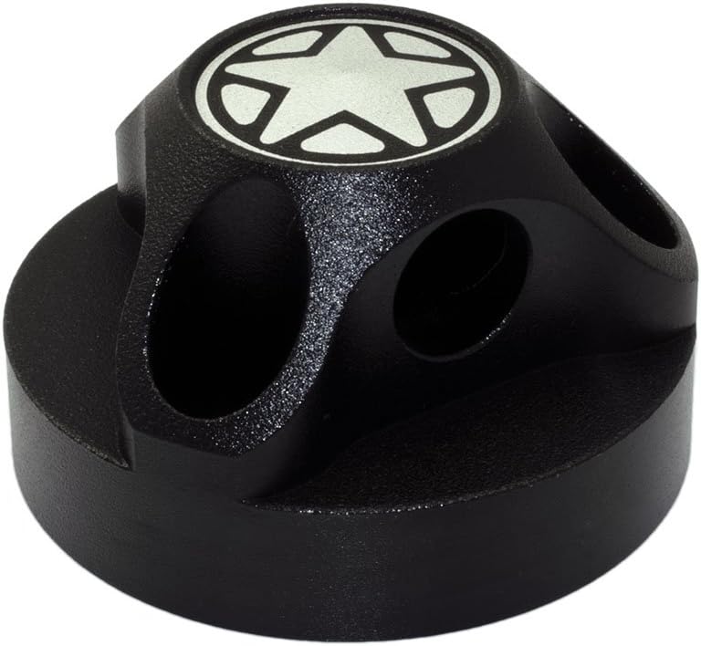 VMS RACING Combo BLACK MOAB ANTENNA & BLACK ANODIZED HOUSING COVER BASE in Billet Aluminum Short Compatible with Jeep Wrangler JK JKU JL JT