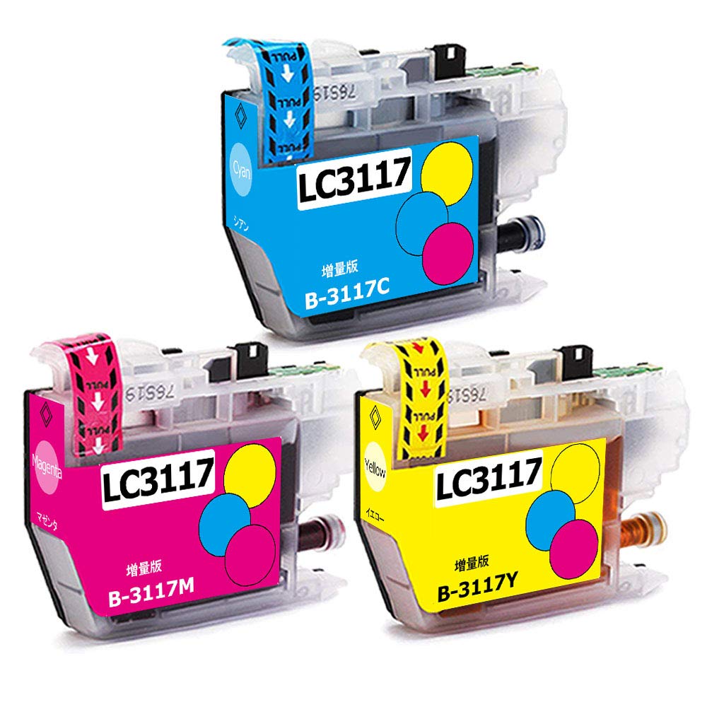 brother 3117 インクカートリッジ3色セット Amazon.co.jp: ブラザー用LC3117 LC3117-3CL (C/M/Y) 互換インク