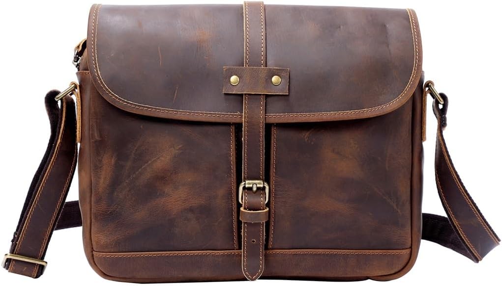 Men's Bag Vintage Layer Cowhide Shoulder Crossbody Leather