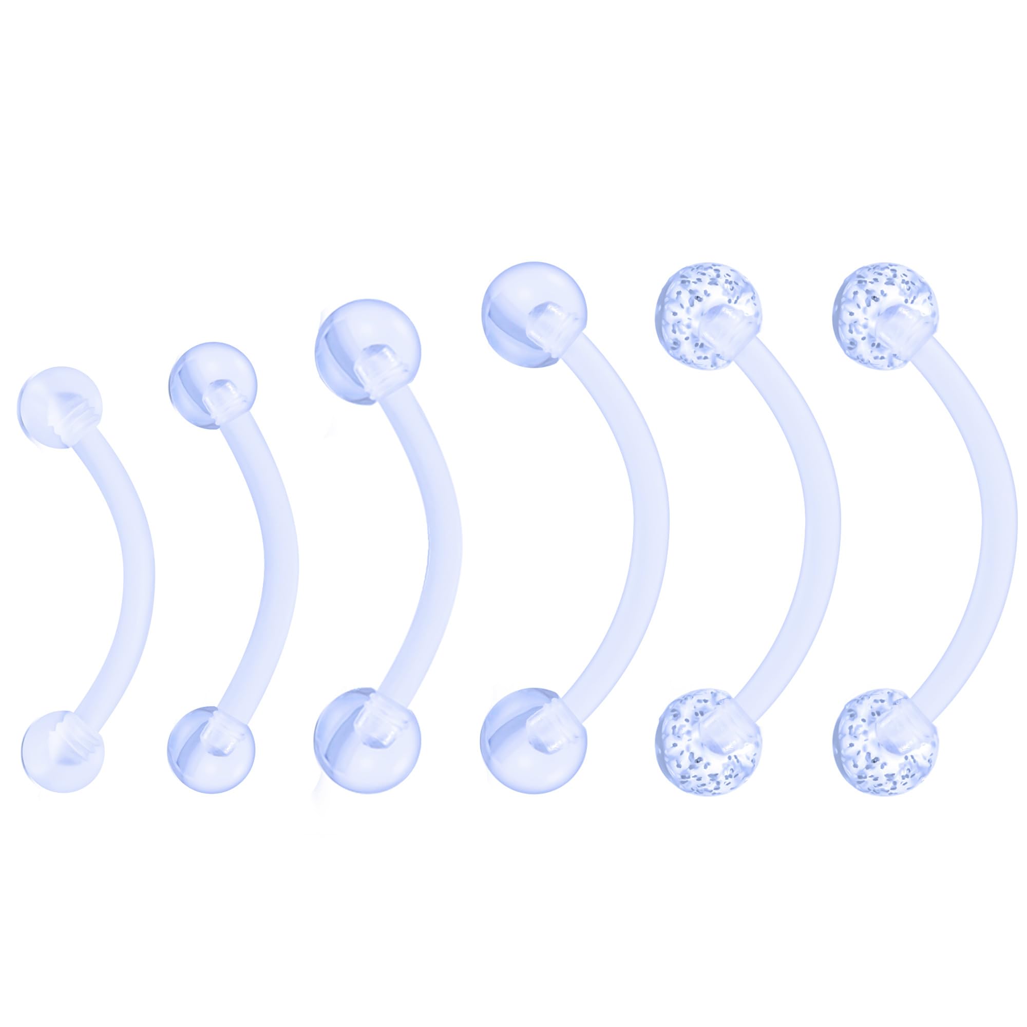 14G Plastic Pregnancy Maternity Belly Button Navel Rings Retainer Bioflex Plastic Silicone Flexible 10mm 12mm 14mm 16mm Long
