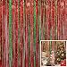 4 Pack Christmas Decoration Backdrop - 3 ft x 8 ft Foil Fringe Curtains Tinsel Curtain Party Photo Backdrop for Birthday Xmas Holiday Party Decor
