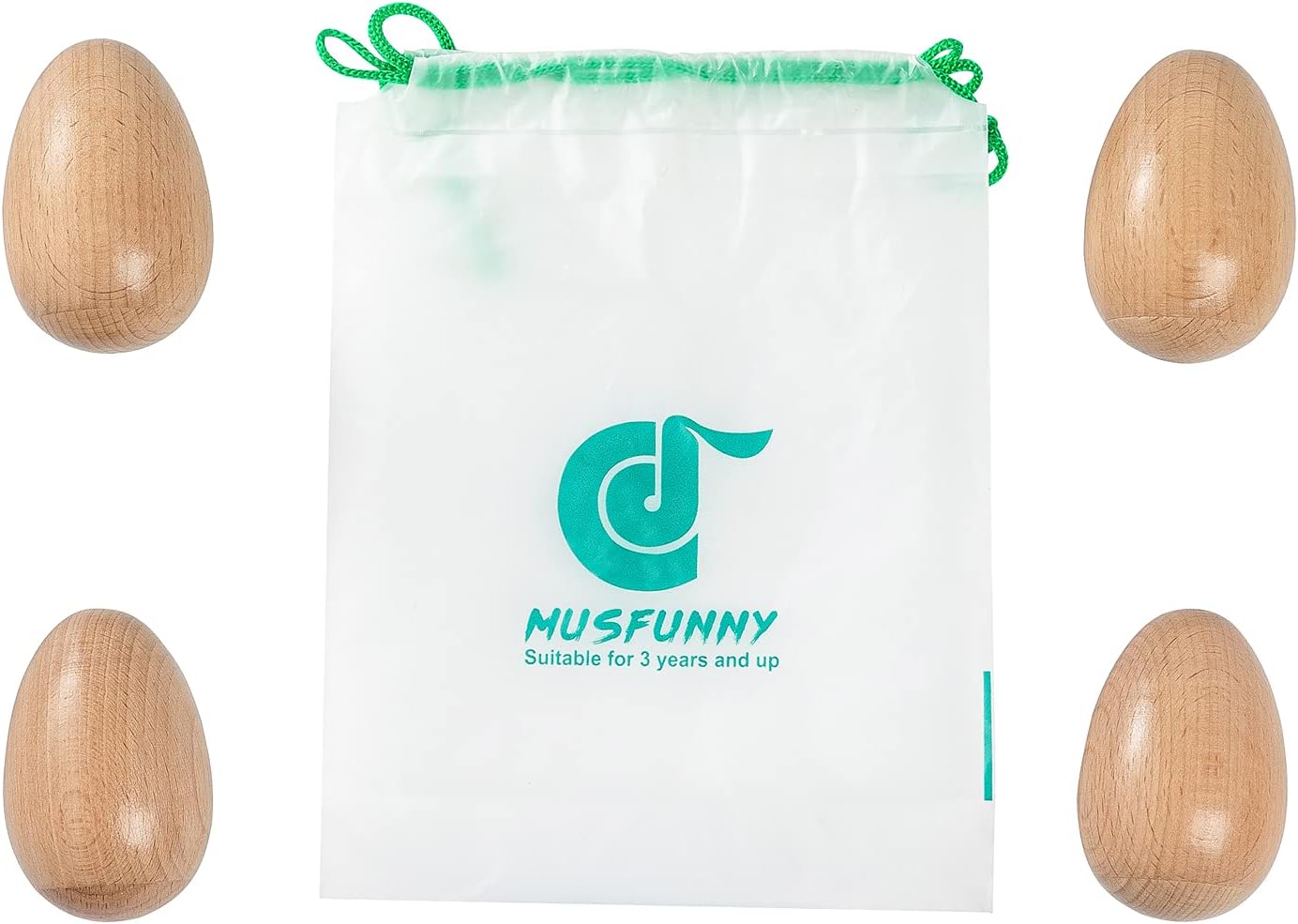 Wood Eggs Shakers, Musfunny 4pcs Wooden Egg Maracas Shakers Hand Percussion Instrument for Musical Education Party Classroom Prizes (Natural Wood) : Musical Instruments