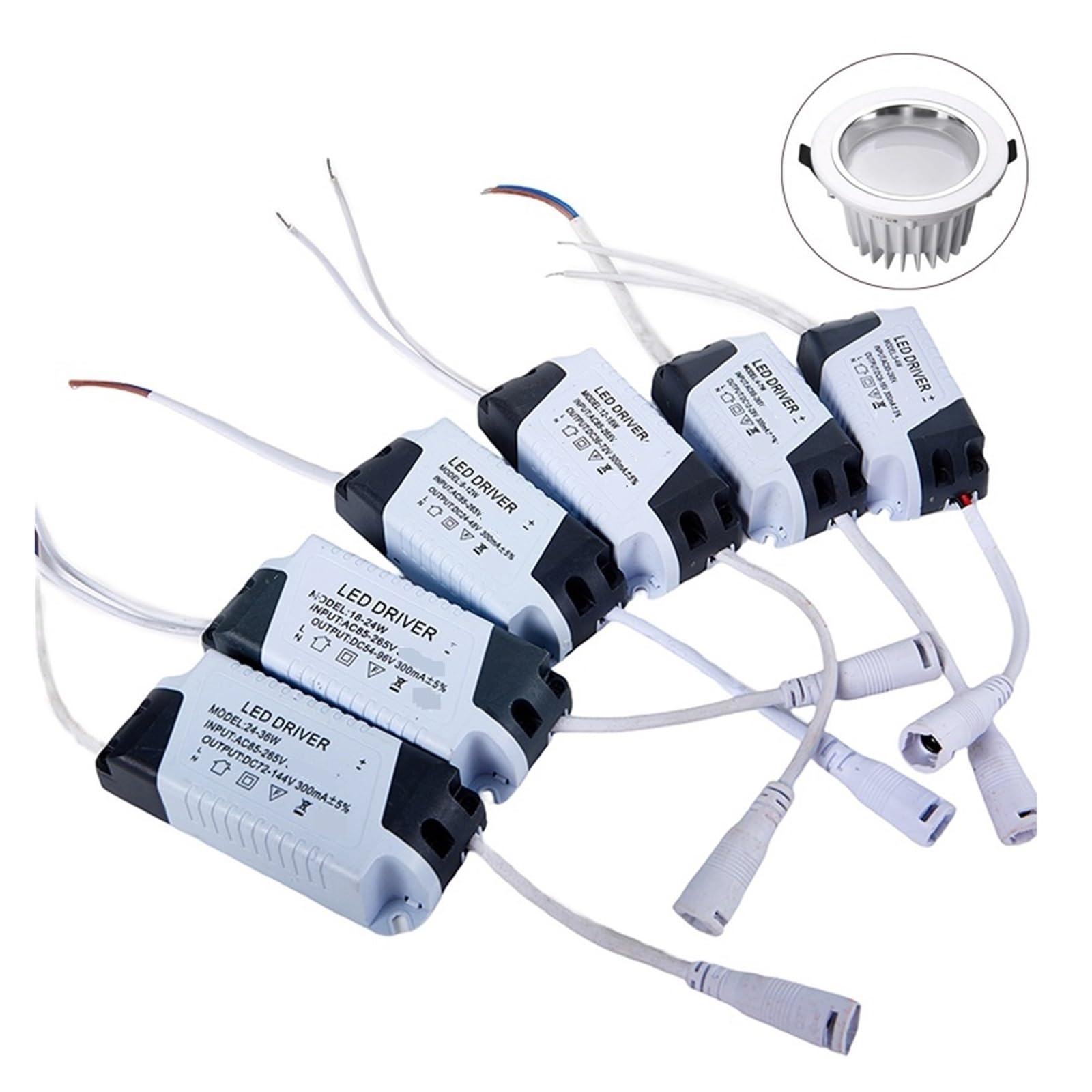 Driver for luce LED con trasformatore da 3-4W/4-7W/8-12W/12-18W/18-24W/24W-36W Alta Affidabilità(B)