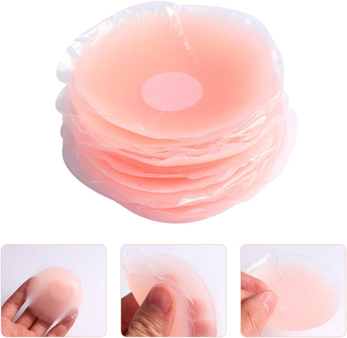 12pcs Women Silicone Nipple Covers Non Adhesive Fashion for Reusable Breast Pasties Box Pink image 4