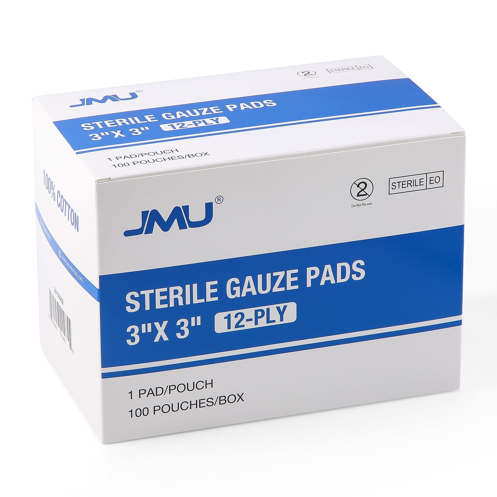 JMU 100 Pack Sterile Gauze Pads 4x4, 12-Ply, Woven Sponges Cotton Medical — Amazon image 9