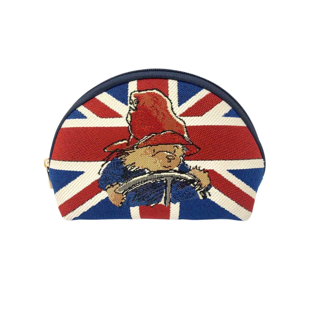 Signare Tapestry Cosmetic Bag, Woven Tapestry Fabric, 21 x 7 x 13 cm, Eco-Dyed Sustainable Materials (COSM) (Union Jack Paddington)