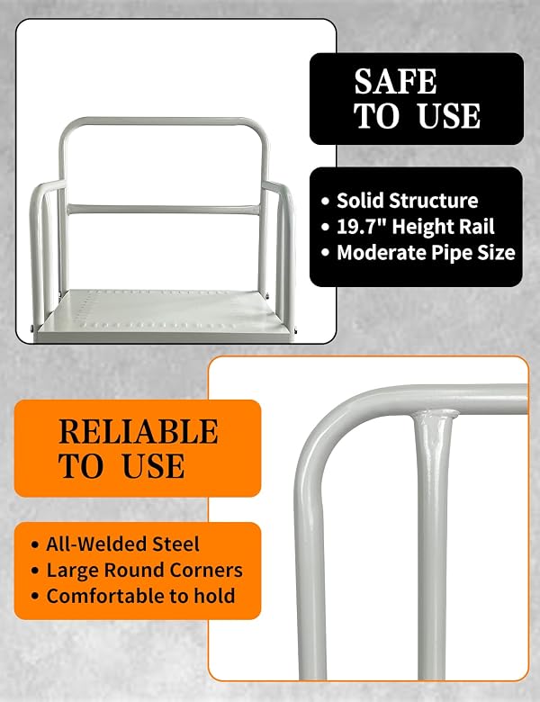 4 Steps Ladder with Wheels, Industrial & Warehouse Step Ladder, Rolling Steps Ladder with Vinyl Stair Edge Protector, 23.6IN Wide, 39.4IN top Step Height, 445LBs Capacity. by yeezoo - Image 5