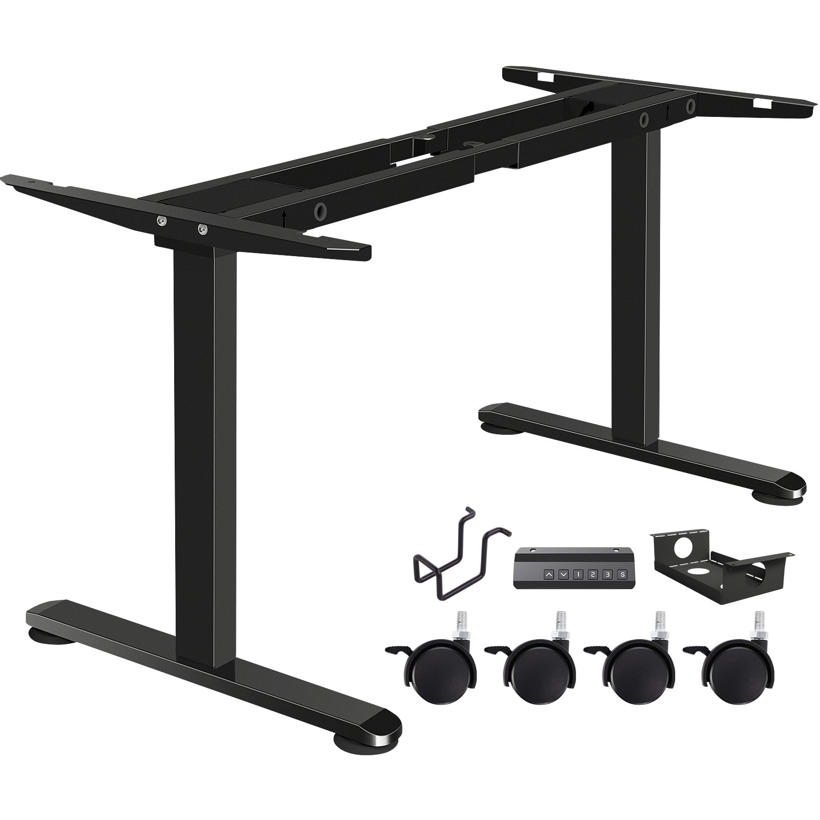 Cadre de bureau électrique double moteur pour télétravail ergonomique et actif sur grand plateau