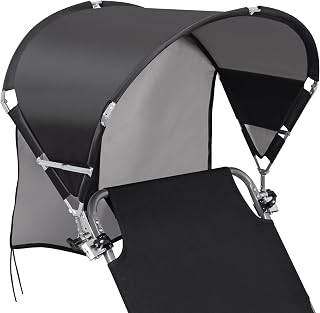 Universal Chair Umbrella Canopy, UPF 50+ Chair Sun Shade Attachment with Adjustable Clamp Fits Most Brands’ Beach, Camping, Lawn, Wheelchair, Tanning, Zero Gravity, Lounge, Fishing Chairs, Patented