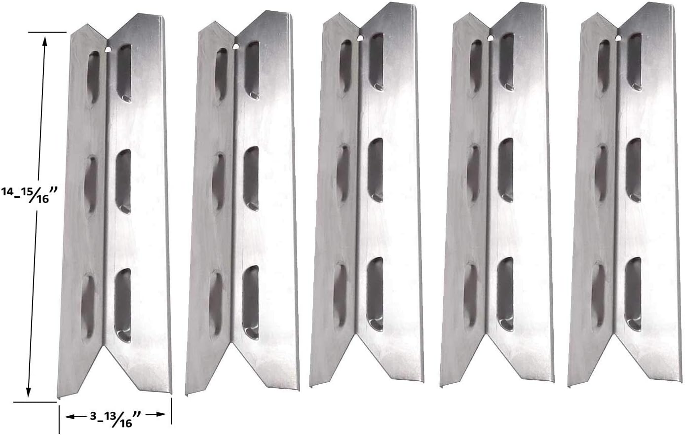 Grill Parts Zone Replacement Stainless Heat Shield for 146.16222010, 146.23673310, 146.23680310, 640-03982839-7, 640-05057345-0, 640-05057375-7, 146.1615311 Gas Models (5-PK)