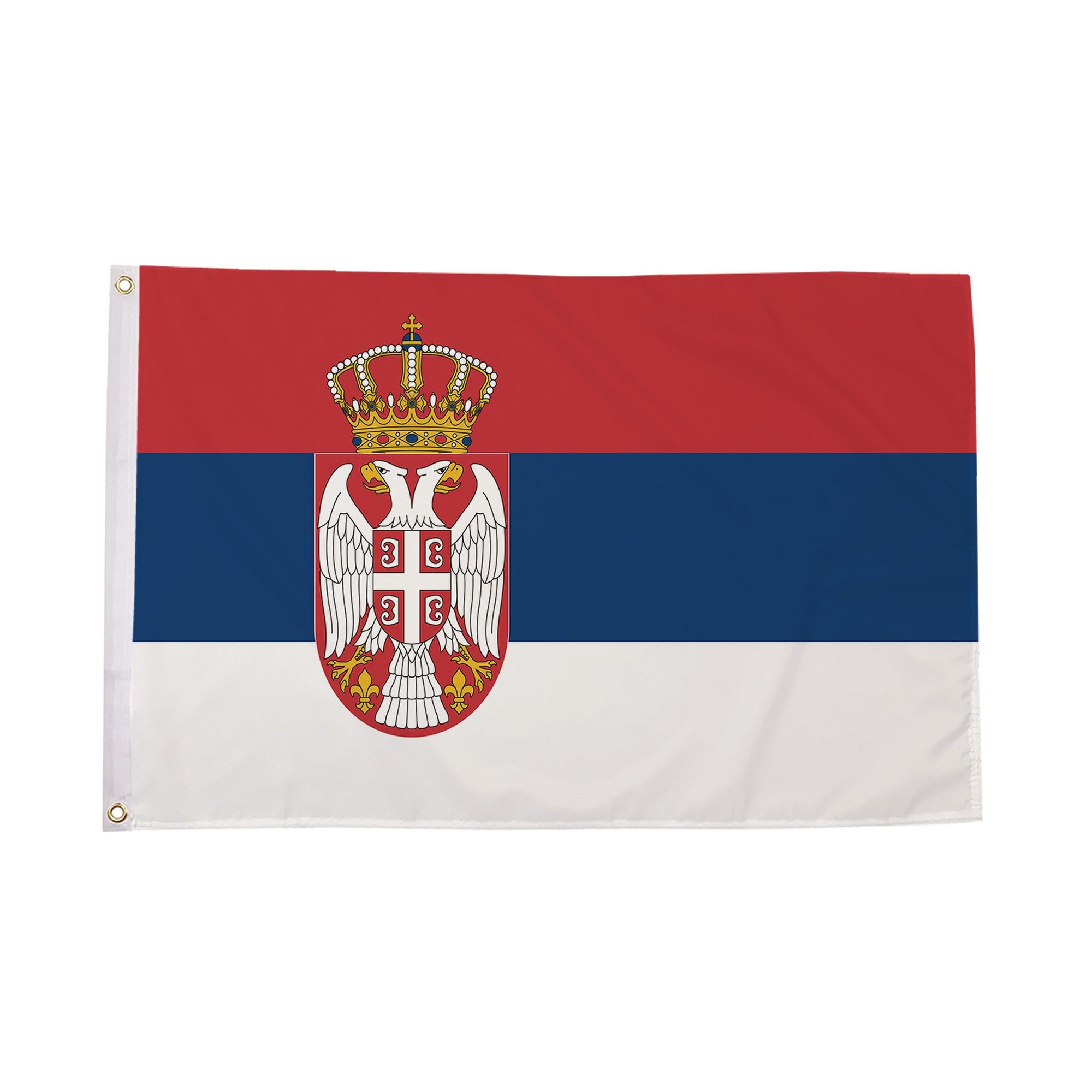 Flagtex Serbia Flag with Crest Large 8ft x 5ft (240cm x 150cm) - Giant Serbian State Flag with Coat of Arms, National Crest Flag for Outdoor Display
