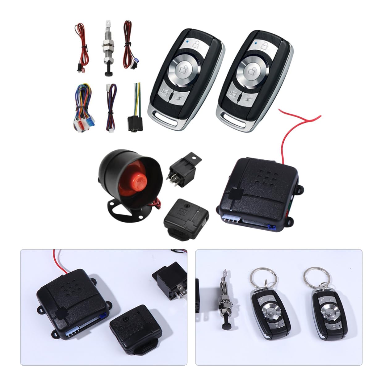 ULTECHNOVO Système Antivol Automobile Alarme pour Voiture, Kit Portable de Sécurité, Activation Automatique, Compatible Verrouillage Central, Protection le Vol, Usage Automobile Quotidien