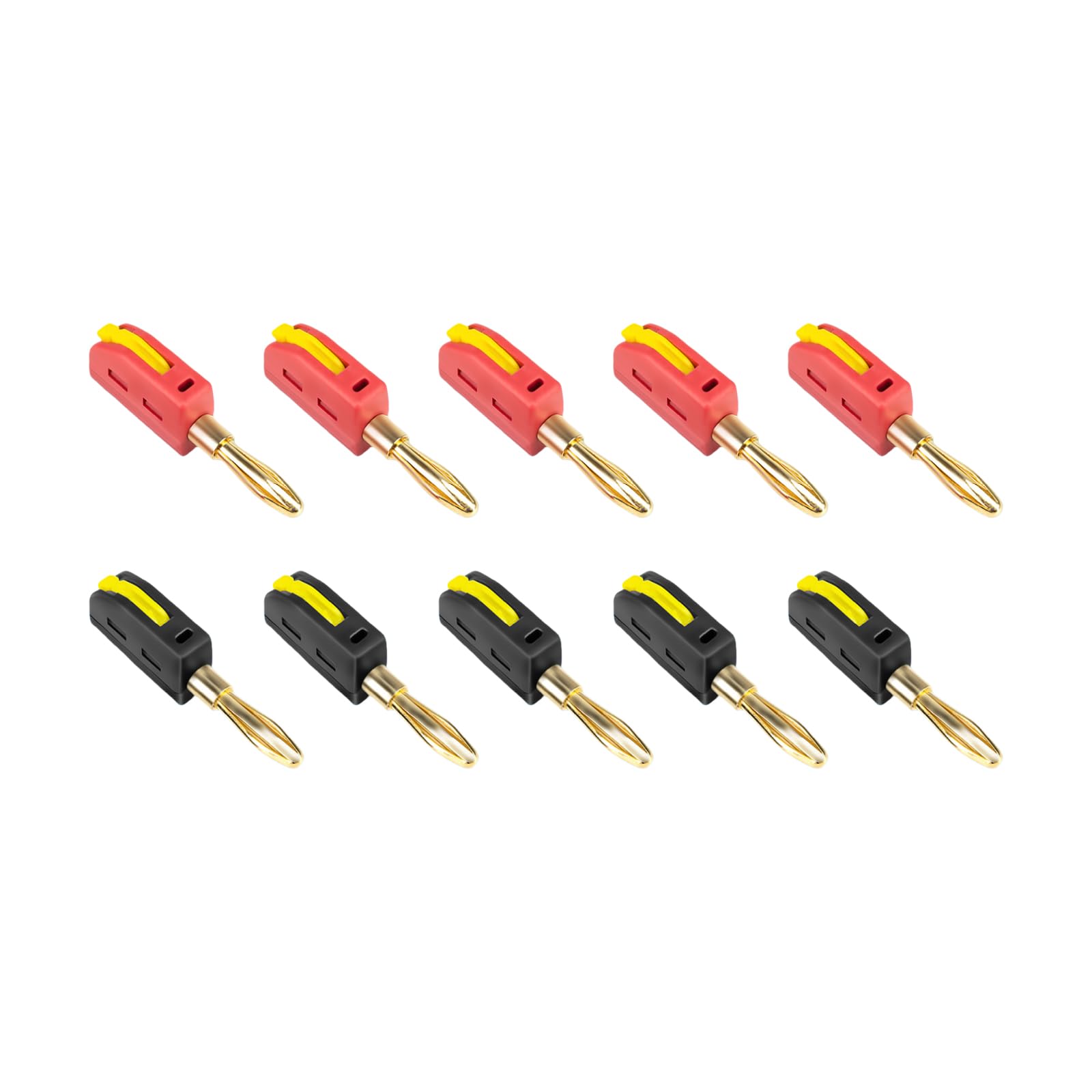 Rgybao 5 Black 5 Red Sturdy 4Mm Banana Plug Connectors 32A High Current 32A High Current Connectors For Efficient Wiring Solderless