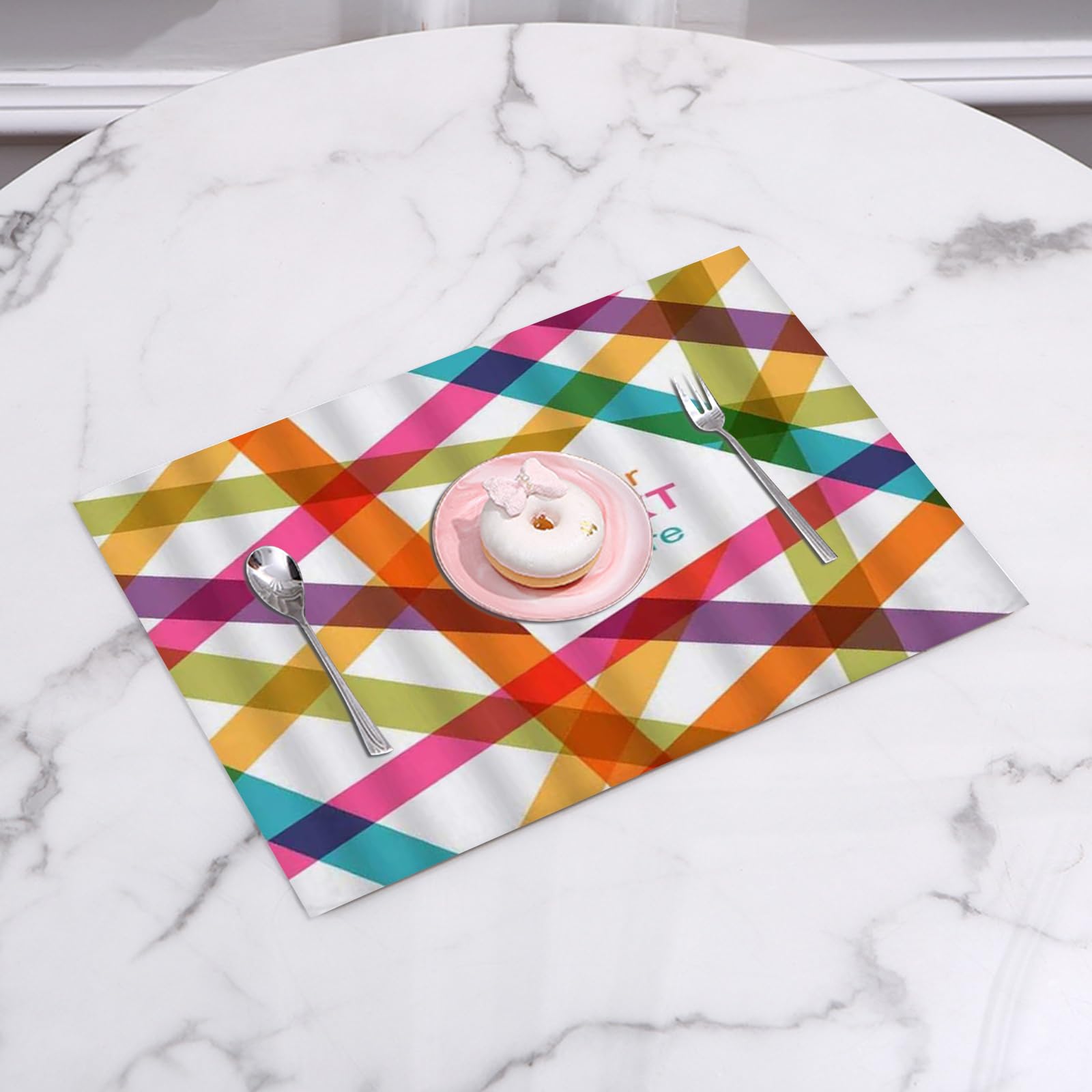 4 Tischsets 30x45 Cm Aus Gewebtem Vinyl – Hitzebeständig Bis 100°C, Rutschfest, Waschbar, Für Innen & Außen (PVC/Polyester)