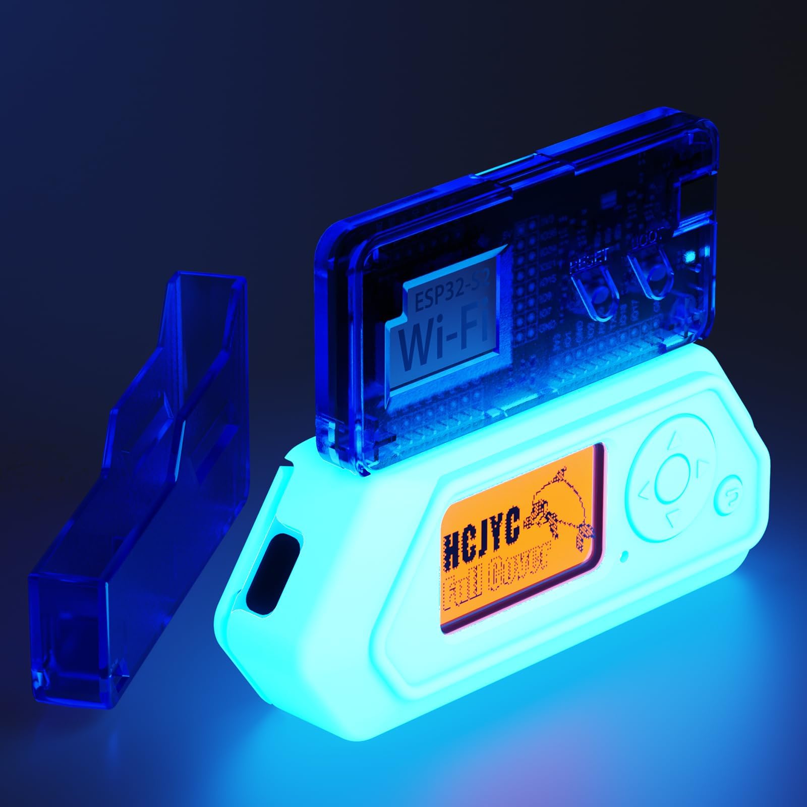 4-in-1 Protective Case Set, Protection Kit Accessories for Flipper Zero - Blue and Clear Set