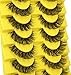 False Eyelashes Russian Strip Lashes D Curl Wispy Natural Look Faux Mink Lashes Like Eyelash Extension Fluffy zanlufly Transparent Band Cat Eye Fake Eyelashes Pack