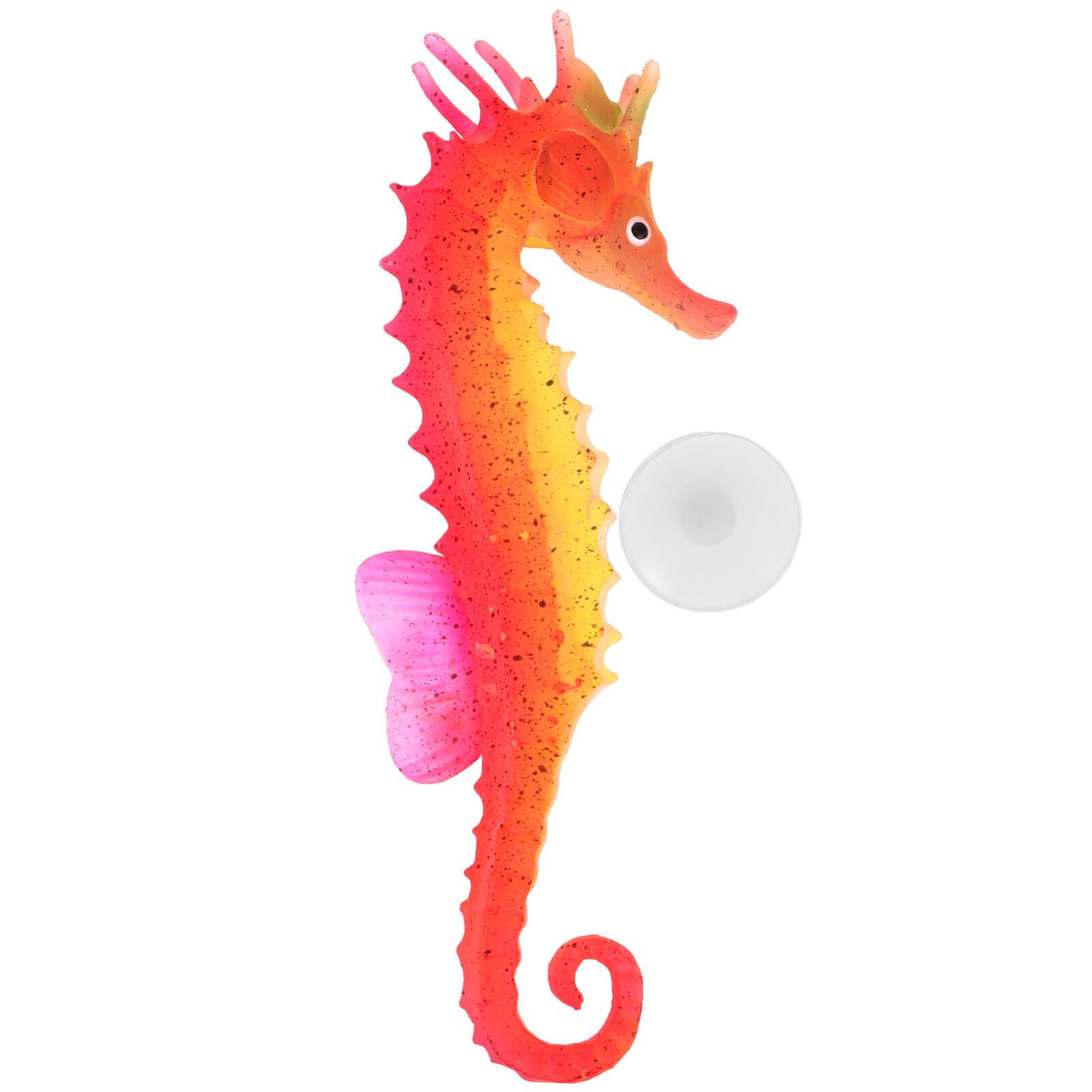 Ipetboom Artificial Sea Horse Aquarium Fluorescent Seahorse Luminous Fake Seahorse Vivid Floating Animal Underwater Saltwater for Aquarium Fish Tank Bowl Red