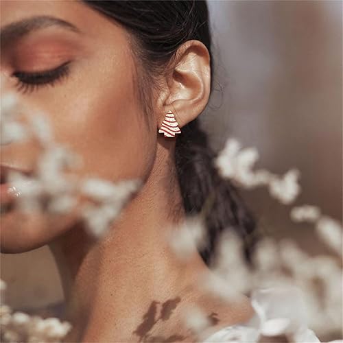 Miniatura 4 de Christmas Stud Earrings for Women Girls Handmade Wooden Christmas Gingerbread Man Tree Peppermint Candy Cane Statement Earrings Christmas Holiday