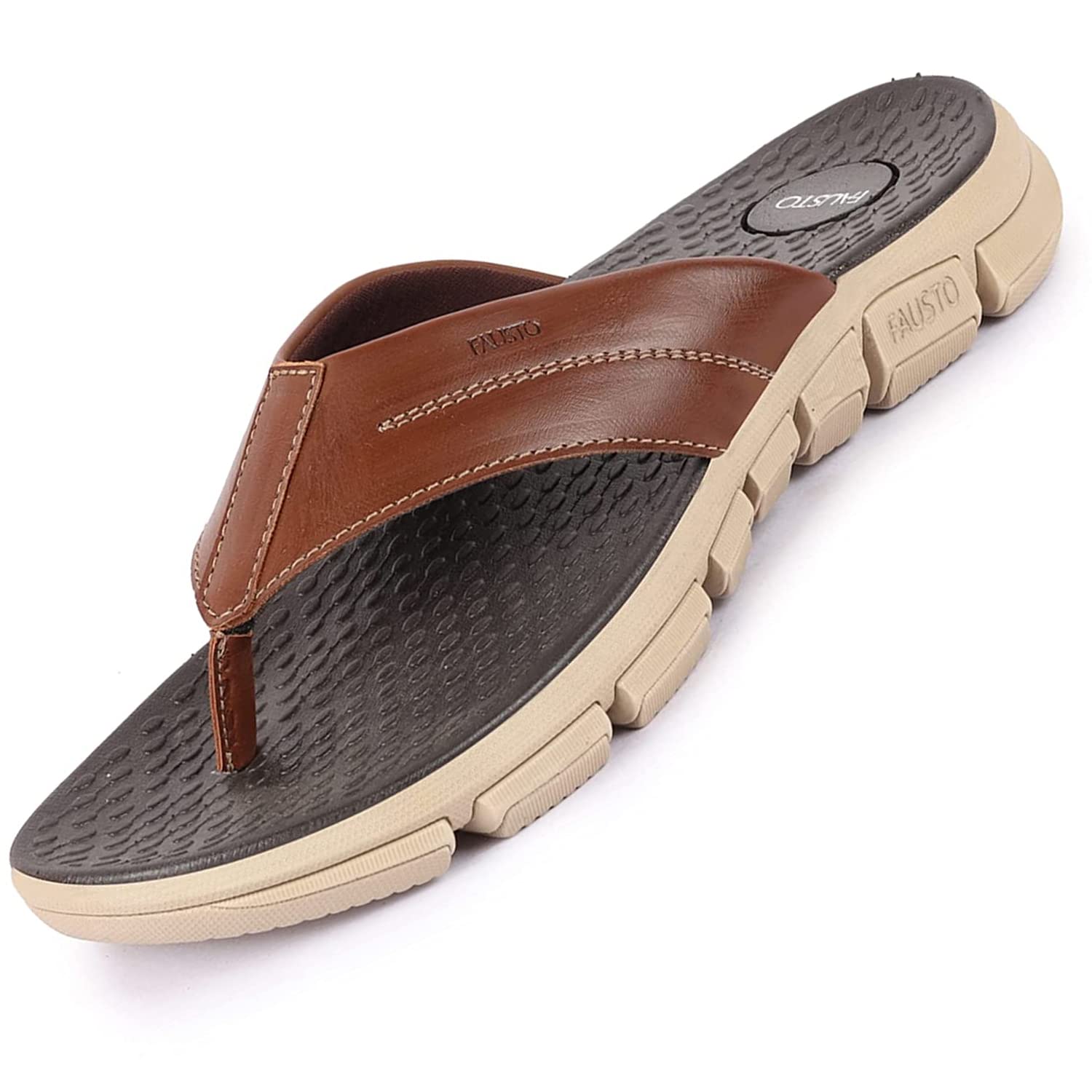 FAUSTO Mens FST KI-4802 TAN-44 Tan Phylon Sole Flexible Ultrasoft Outdoor & House Slippers (10 UK) (B08ZL1NDYM) Amazon Price History, Amazon Price Tracker