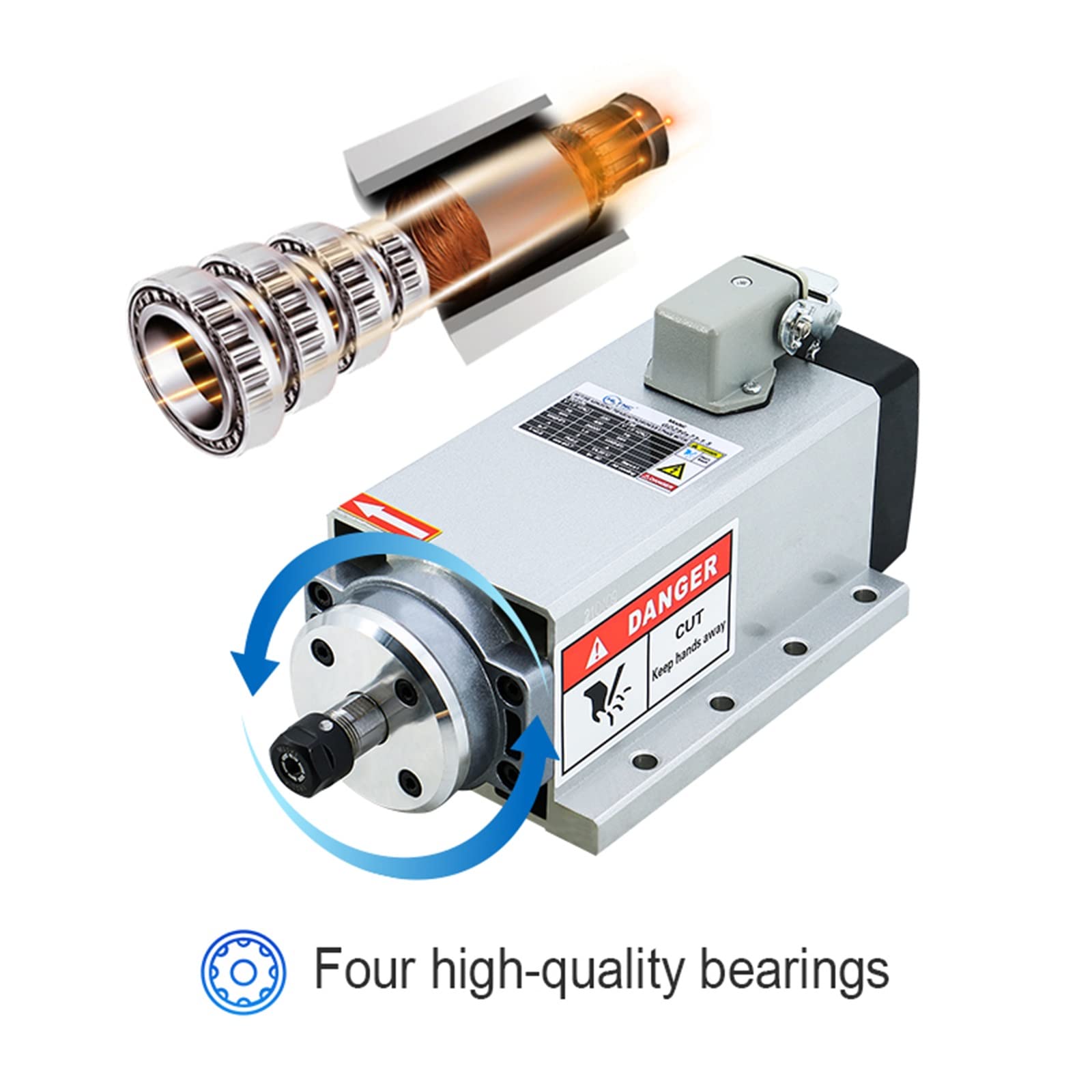 110V Spindle Motor Kit，2.2Kw Spindle Motor 24000Rpm 400Hz ，VFD
