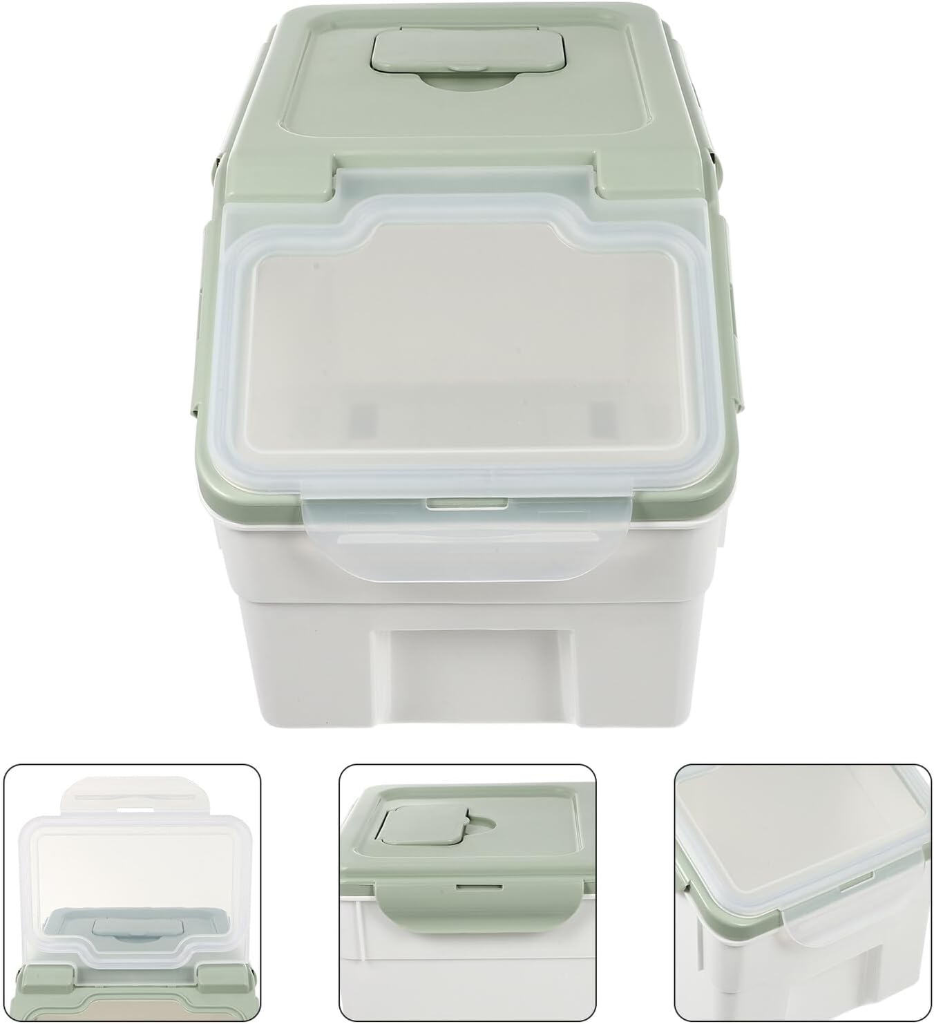 GALPADA Pet Food Storage Bin and Cat Food Bucket with Moisture Protection Green Small Capacity for Household Use