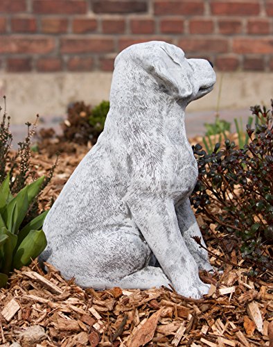 stoneandstyle Steinfigur großer Labrador Hund, Höhe ca. 36 cm, Gewicht 14,3 kg, Frost- und wetterfest bis -30°C, massiver Steinguss