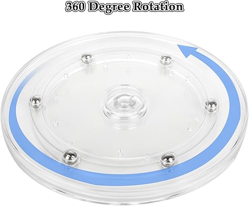 Miniatura 3 de Juego de 4 platos giratorios pequeños Lazy Susan de 6 pulgadas de acrílico transparente Lazy Susan con rodamientos de bolas de acrílico, bandeja