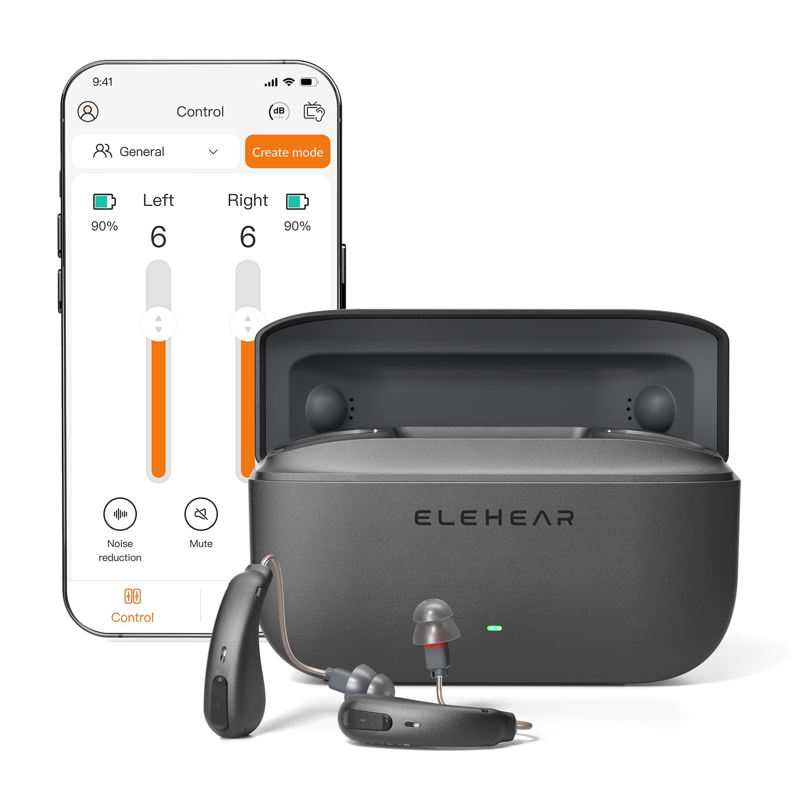 Alpha Pro Hearing Aids, Bluetooth OTC Hearing Aids for Seniors Adults, Smart Rechargeable Hearing Aid with AI Noise Cancellation, Bluetooth Enabled & App Control Hearing Aid, Comfortable Fit