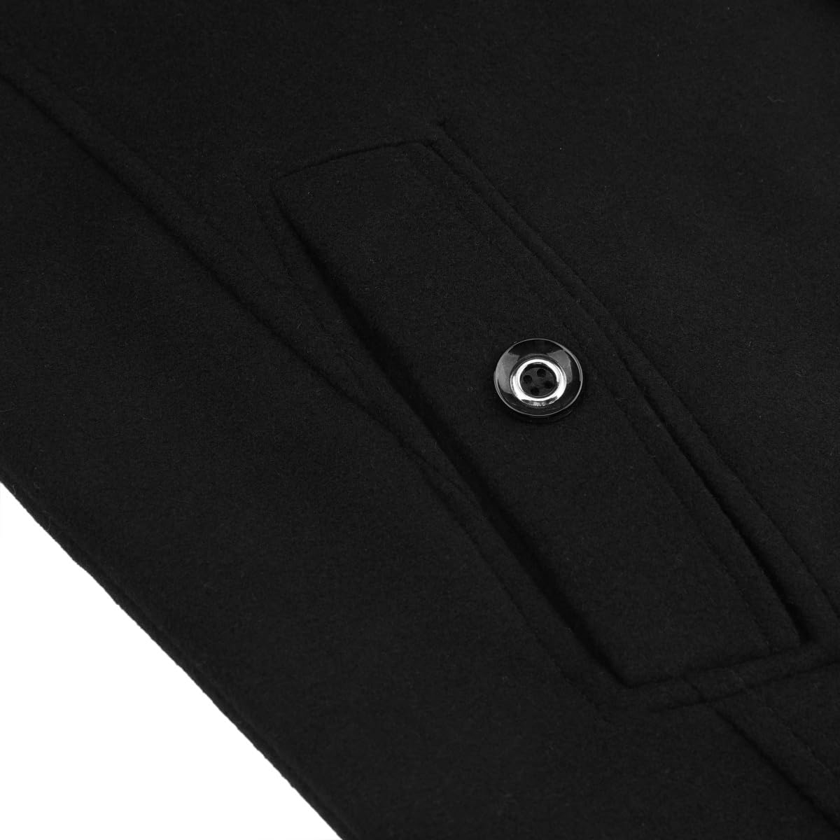 Allthemen Cappotto da Uomo in Lana Trench Slim Fit da Lavoro Corto Business Trench Coat Soft Touch Calda Invernale Coat