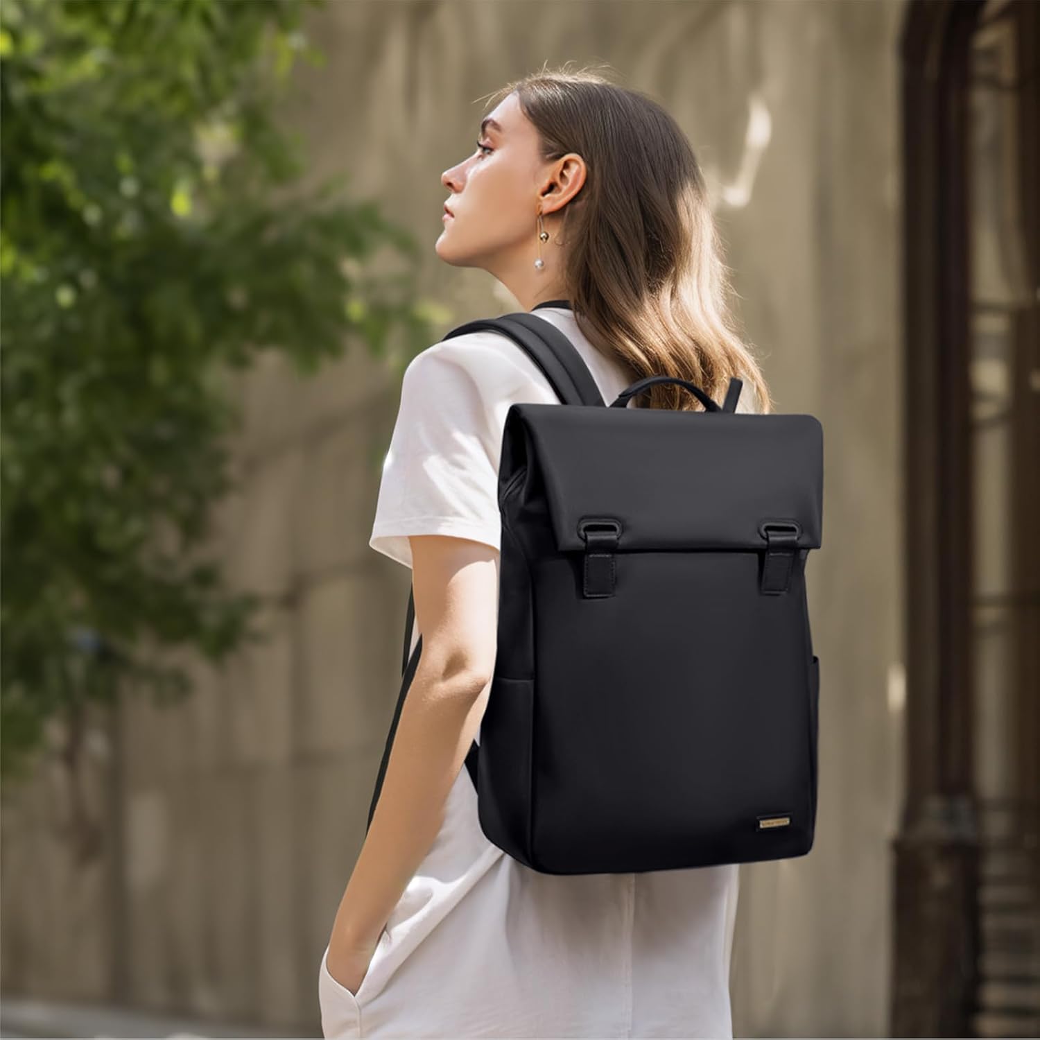 Women Laptop Backpack Computer Backpacks Carry On Waterproof backpack Fits 15.6Inch Notebook Travel Commute College (Black) - Image 9