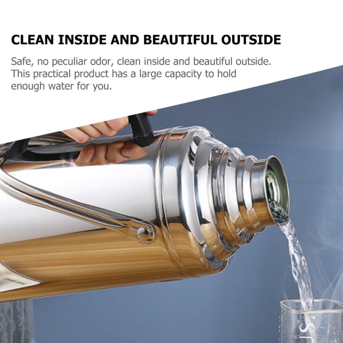 Bouteille D’eau Isotherme Intérieur Verre 3, 2 L en Acier Inoxydable