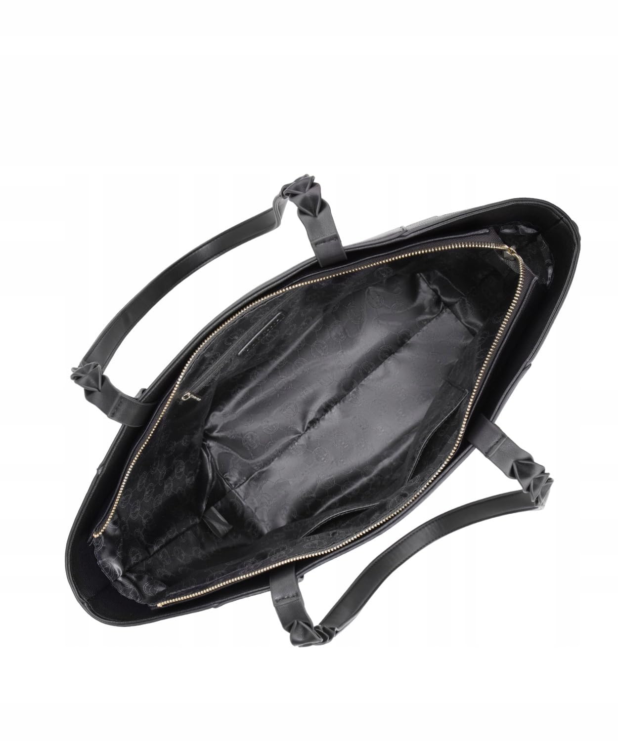 PUCCINI Torebka Damska Shopper, Czarna, Duża Mieści A4, Skóra Ekologiczna, Elegancka, Zamek, 3 Kieszenie, Na Ramię i Do Ręki