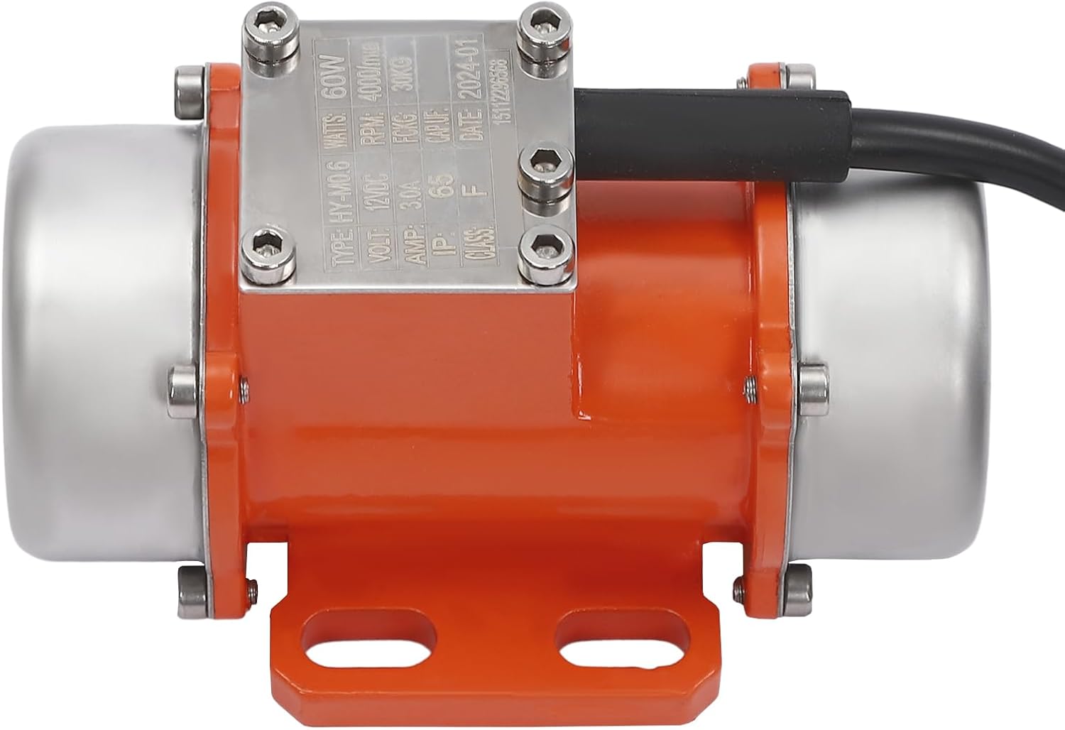 Electric Vibration Motor with Speed Controller 60W DC12V Brushless High-speed Motor Small Concrete Vibrator 4000rpm (60W DC12V)