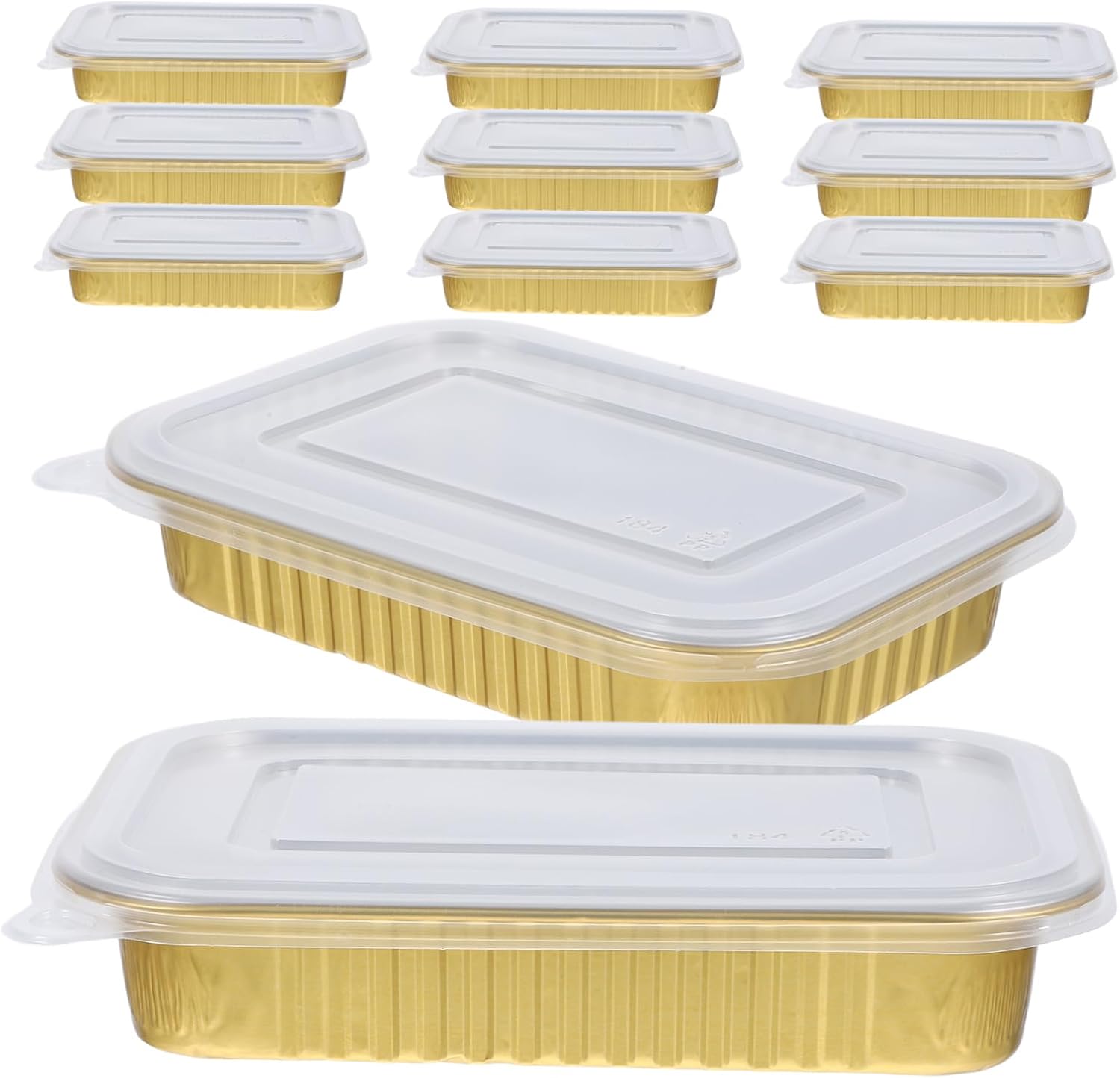 20pcs Aluminum Foil Lunch Box Lids Roasting Broiling Pan Meal Prep Trays Reusable Tin Foil Pans