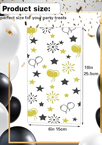 Miniatura 121 de COQOFA 100 bolsas de regalo de estrella rosa de 7 x 12 pulgadas, bolsas de regalo de celofán, bolsas de regalo de fiesta, bolsas de plástico Rosado