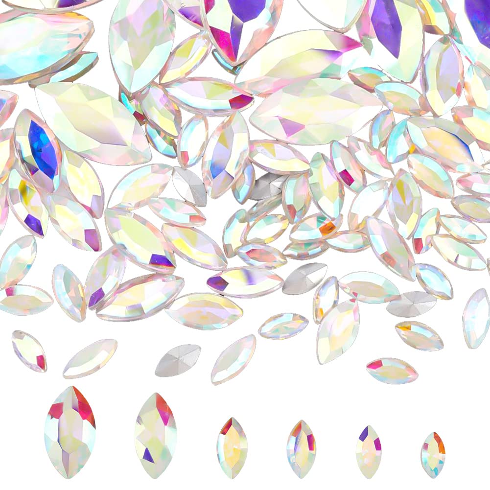 FINGERINSPIRE 100 Pcs Strass en Verre Oeil de Cheval Gemmes Pointu Retour Strass 15x7x4mm AB Couleur Bijoux Embellissements avec Argent Plaqué Dos Cristaux Strass pour Costume Making DIY Craft FINGERINSPIRE 100 Pcs Strass en Verre Oeil de Cheval Gemmes Pointu Retour Strass 15x7x4mm AB Couleur Bijoux Embellissements avec Argent Plaqué Dos Cristaux Strass pour Costume Making DIY Craft